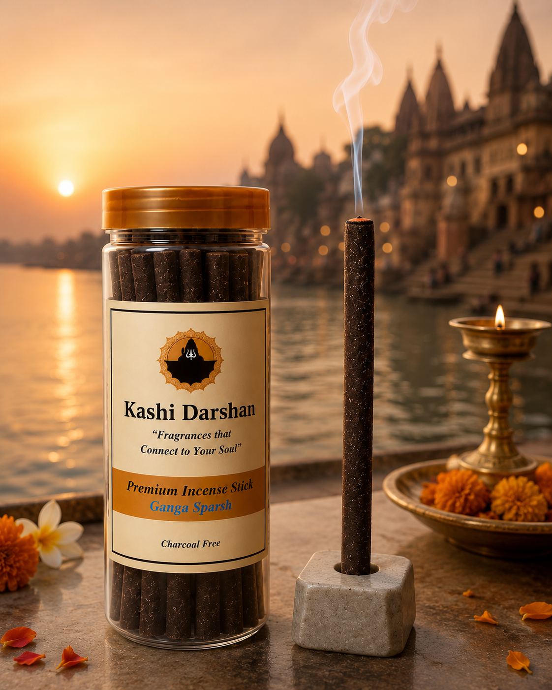 Kashi Darshan Premium Incense Sticks – Ganga Sparsh (Charcoal Free)