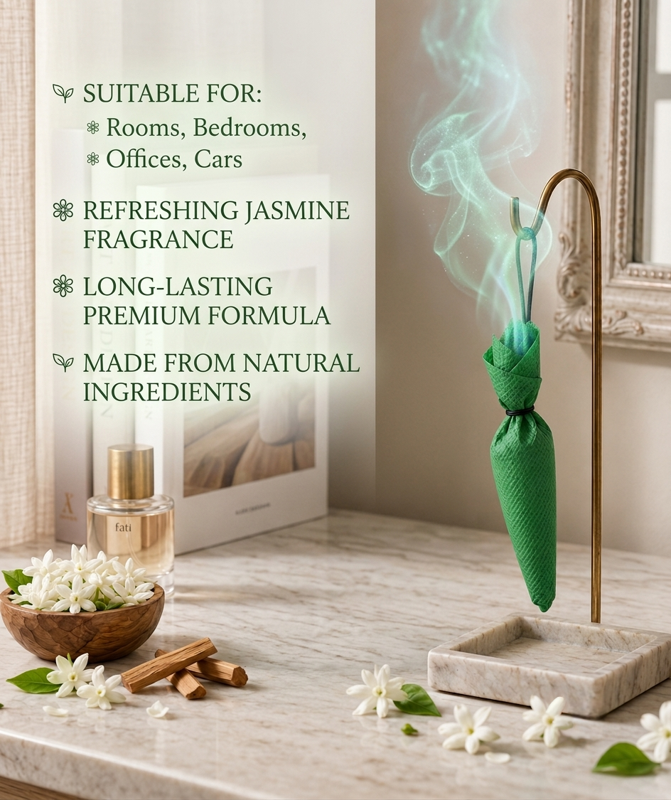 Kashi Darshan Jasmine Camphora Flower Cone | Natural Long-Lasting Fragrance for Home, Office & Car