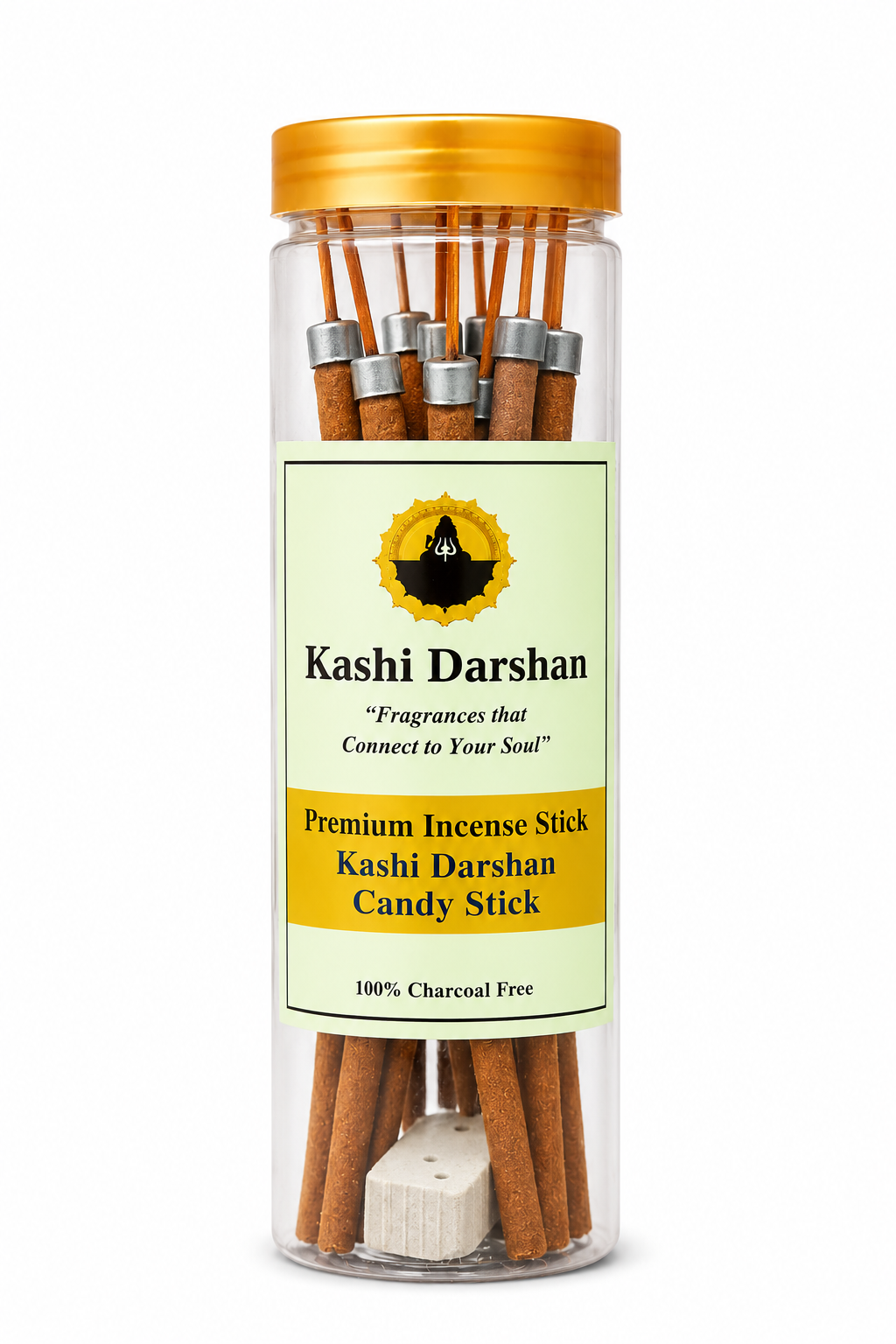 Kashi Darshan Premium Candy Stick Incense | Charcoal-Free Natural Dhoop Sticks with Ceramic Stand | Long Lasting Fragrance for Puja, Meditation & Home
