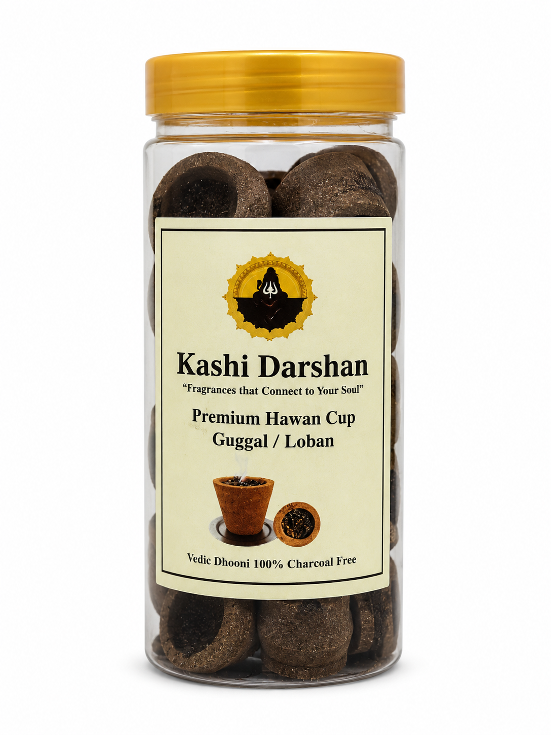 Kashi Darshan Premium Hawan Cup – Guggal & Loban | 100% Charcoal-Free Vedic Dhooni | Natural Puja & Meditation Incense Cups | Long-Lasting Spiritual Fragrance