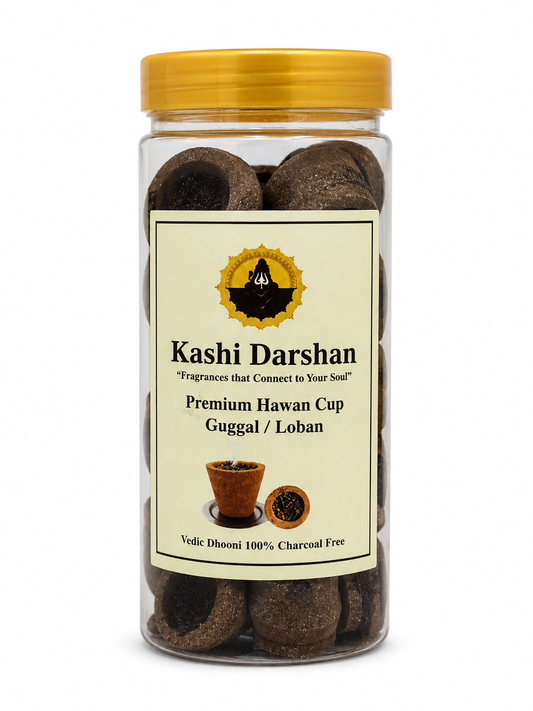 Kashi Darshan Premium Hawan Cup – Guggal & Loban | 100% Charcoal-Free Vedic Dhooni | Natural Puja & Meditation Incense Cups | Long-Lasting Spiritual Fragrance