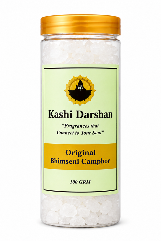 Kashi Darshan Original Bhimseni Camphor | 100% Natural & Chemical-Free | Premium Puja Kapoor | Long-Lasting Divine Fragrance | For Aarti, Havan & Home Purification (100g)